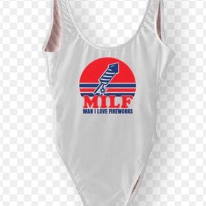 White Graphic Swimsuit